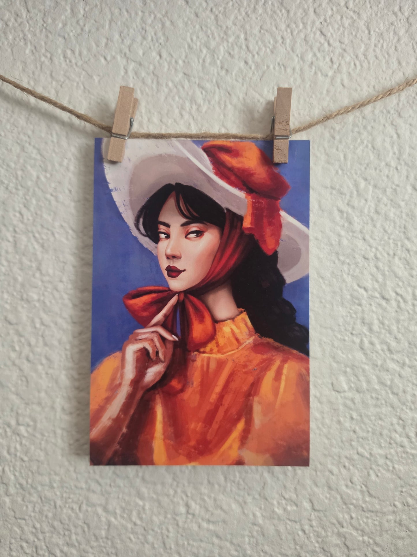 Lady In Orange Art Print 4"x6"