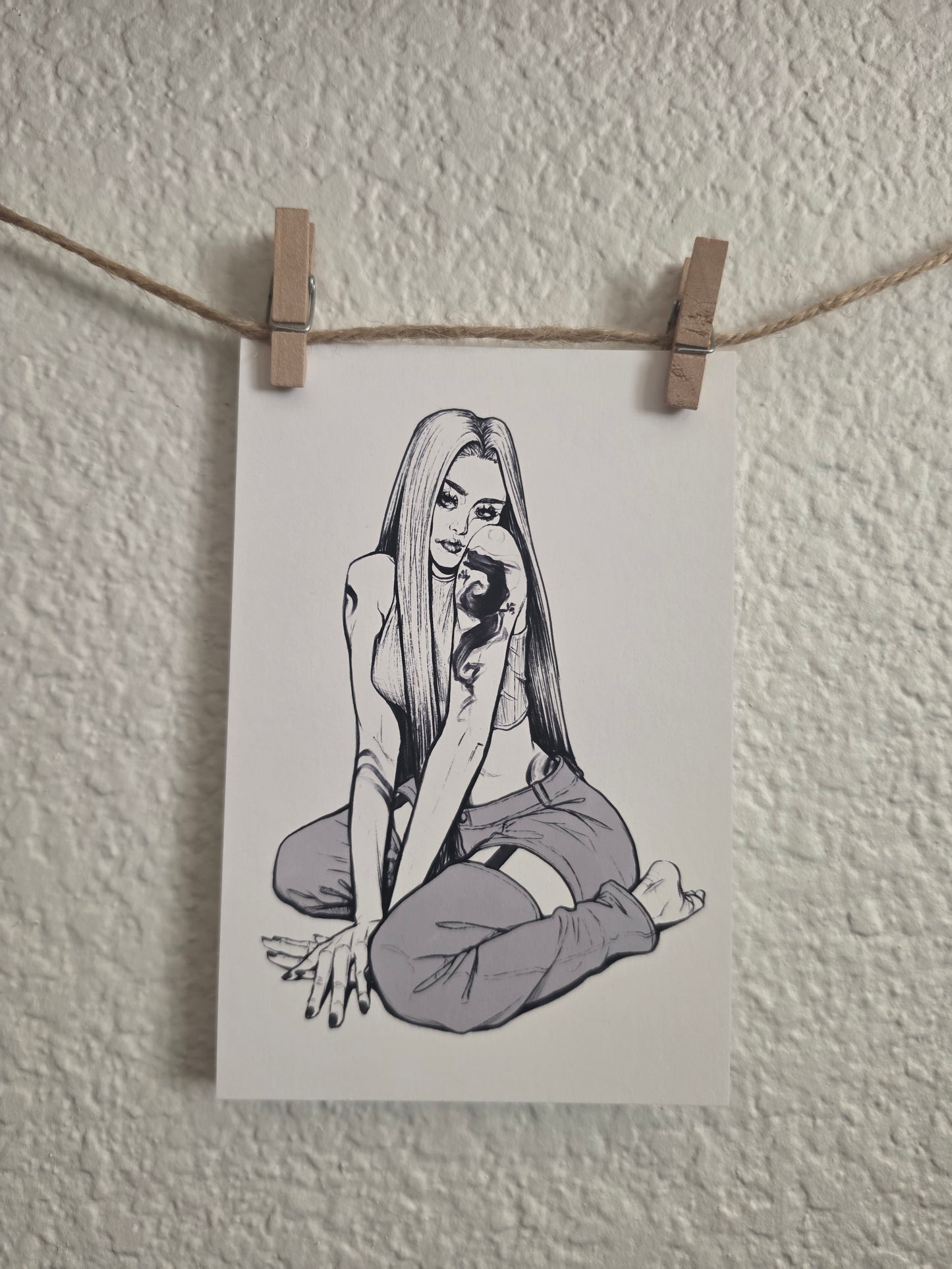 Tattooed Girl Art Print 4"x6"