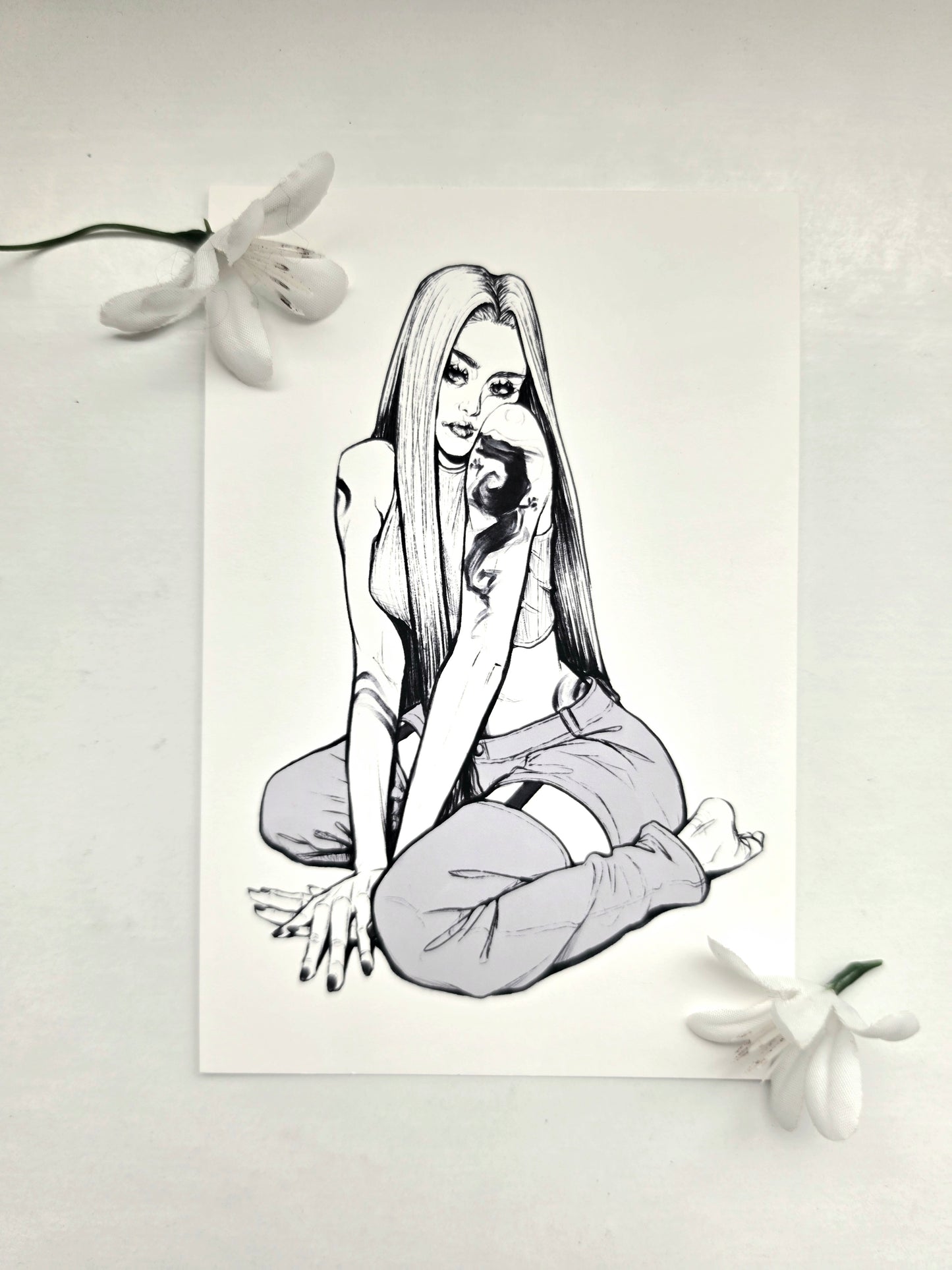 Tattooed Girl Art Print 4"x6"