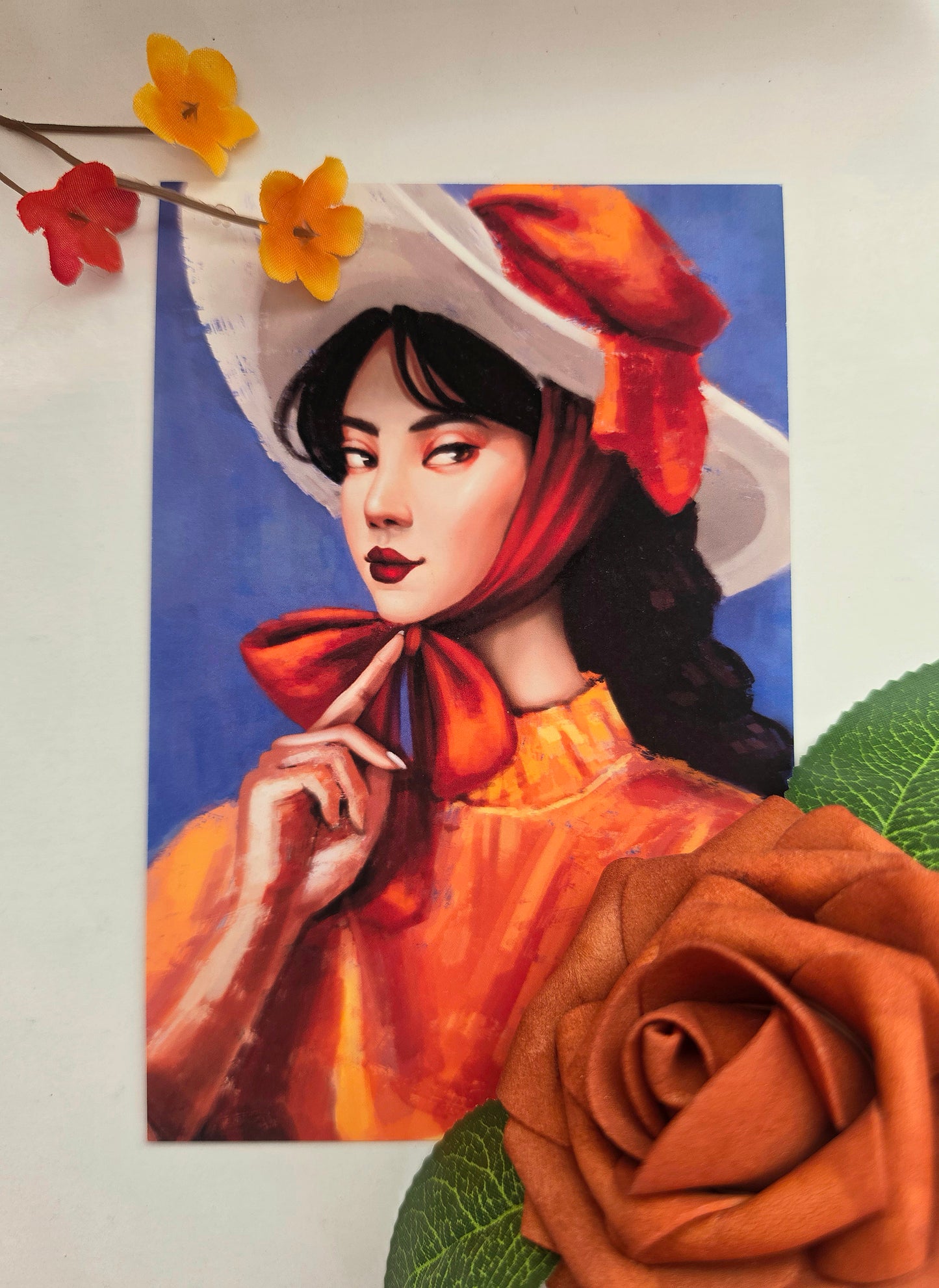 Lady In Orange Art Print 4"x6"