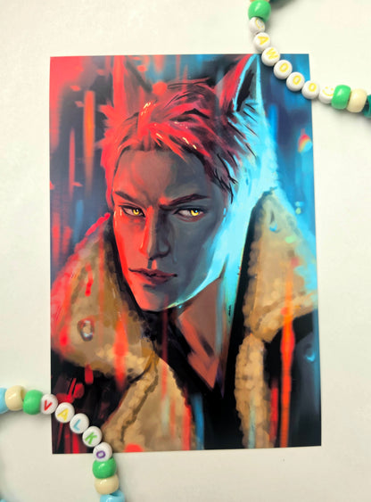 Cyberpunk Valko Art Print | Love and Deepspace Fan Art 4"x6"