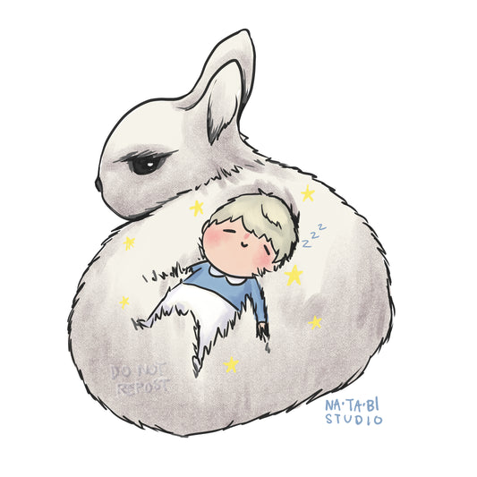Xavier Dreams On A Bunny Sticker